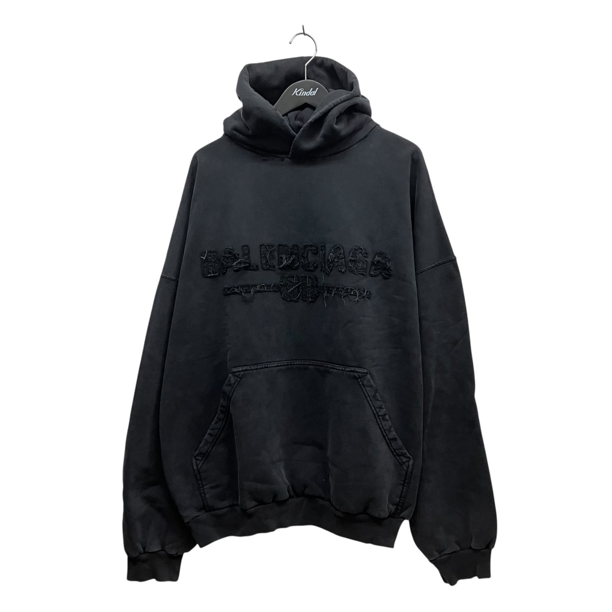【中古】 BALENCIAGA　 25SS ウォッシュドロゴパーカー 821861 TSVA1 ブラック サイズ：S 【170326】（バレンシアガ）