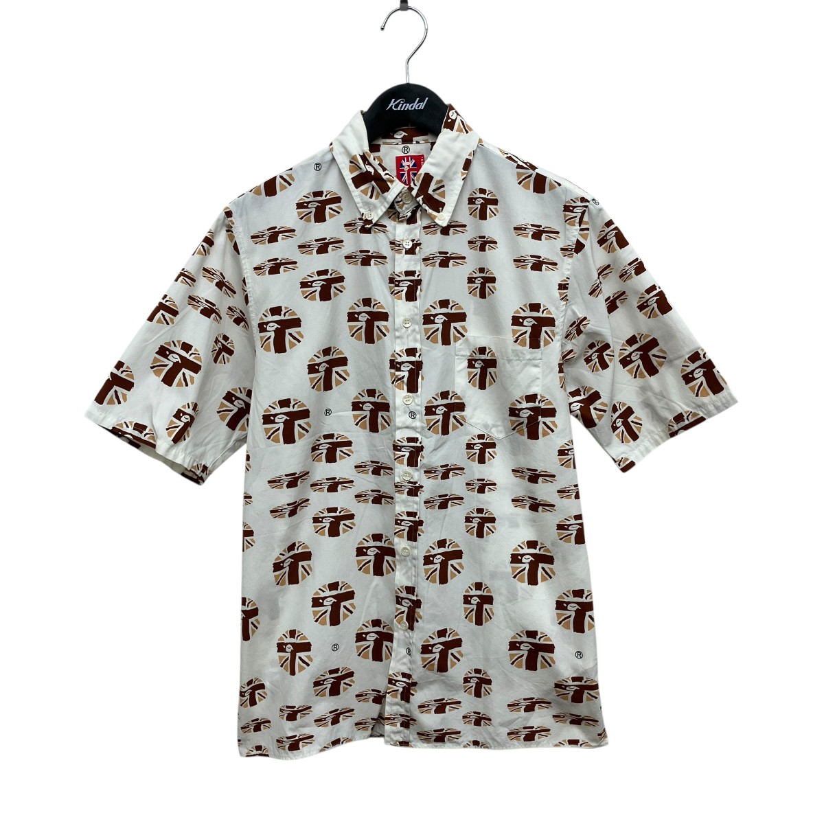 【中古】 A BATHING APE ユニオンジャック 半袖シャツ ホワイト サイズ：L 【価格見直し】