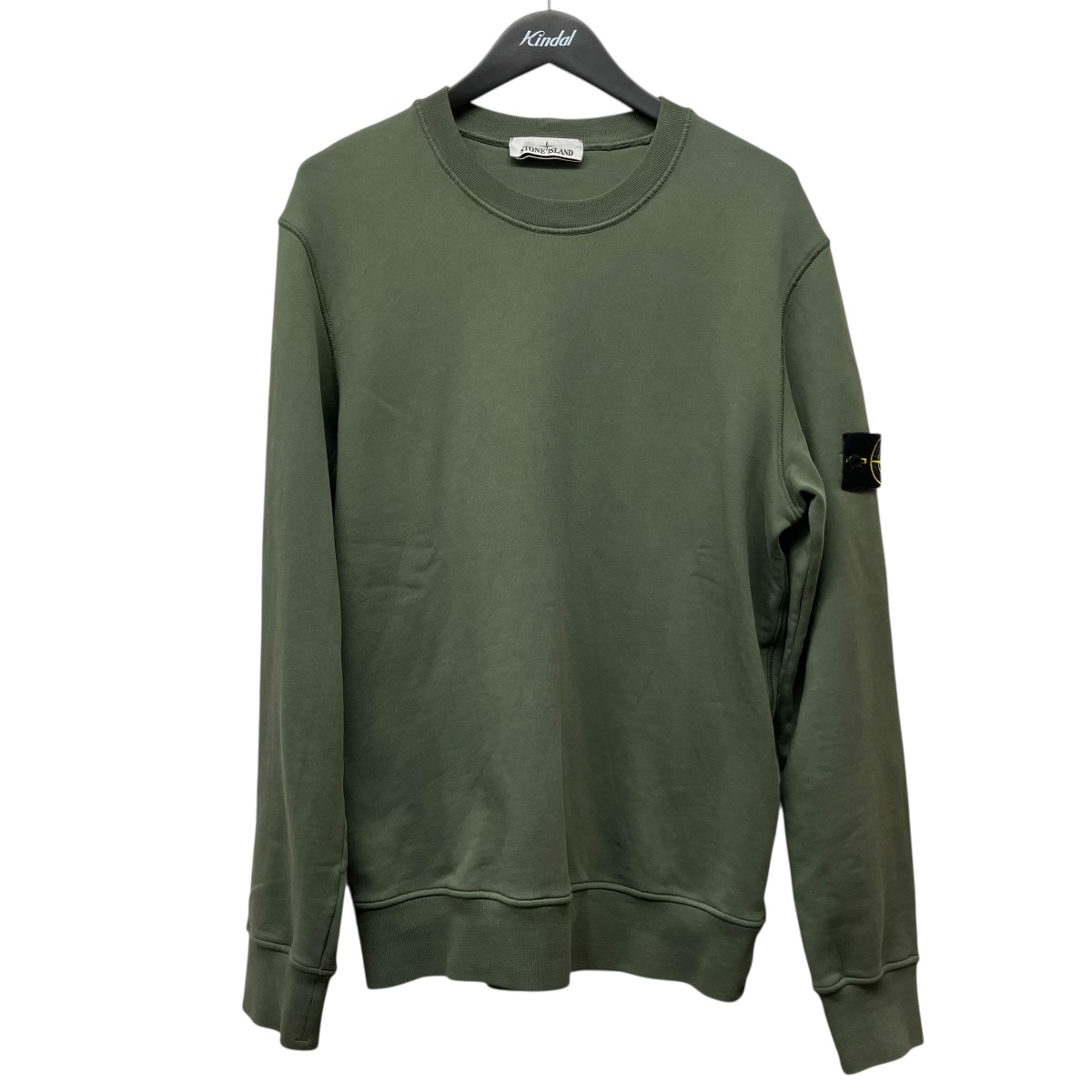【中古】STONE ISLAND　GARMENT DYED SWEATSHIRT ガーメントダイスウェットトレーナー 801563051 グリーン サイズ：L 【170326】（ストーンアイランド）｜ブランド古着のカインドオル