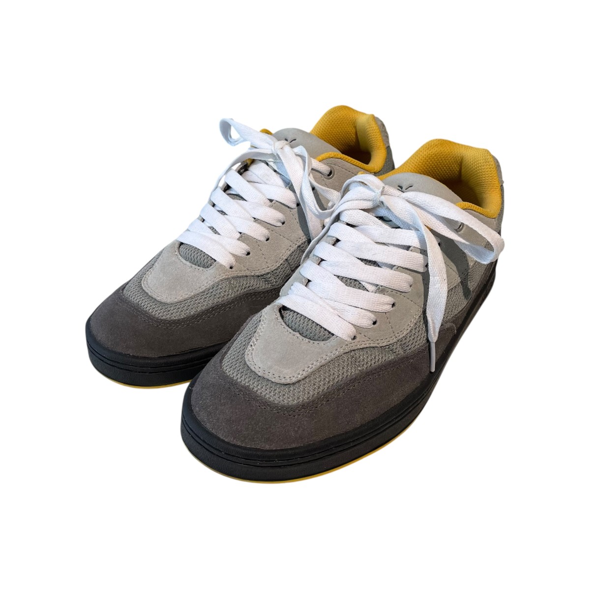 【中古】 ETNIES SNAKE スニーカー 4101000581 グレー×イエロー サイズ：26.5 【価格見直し】
