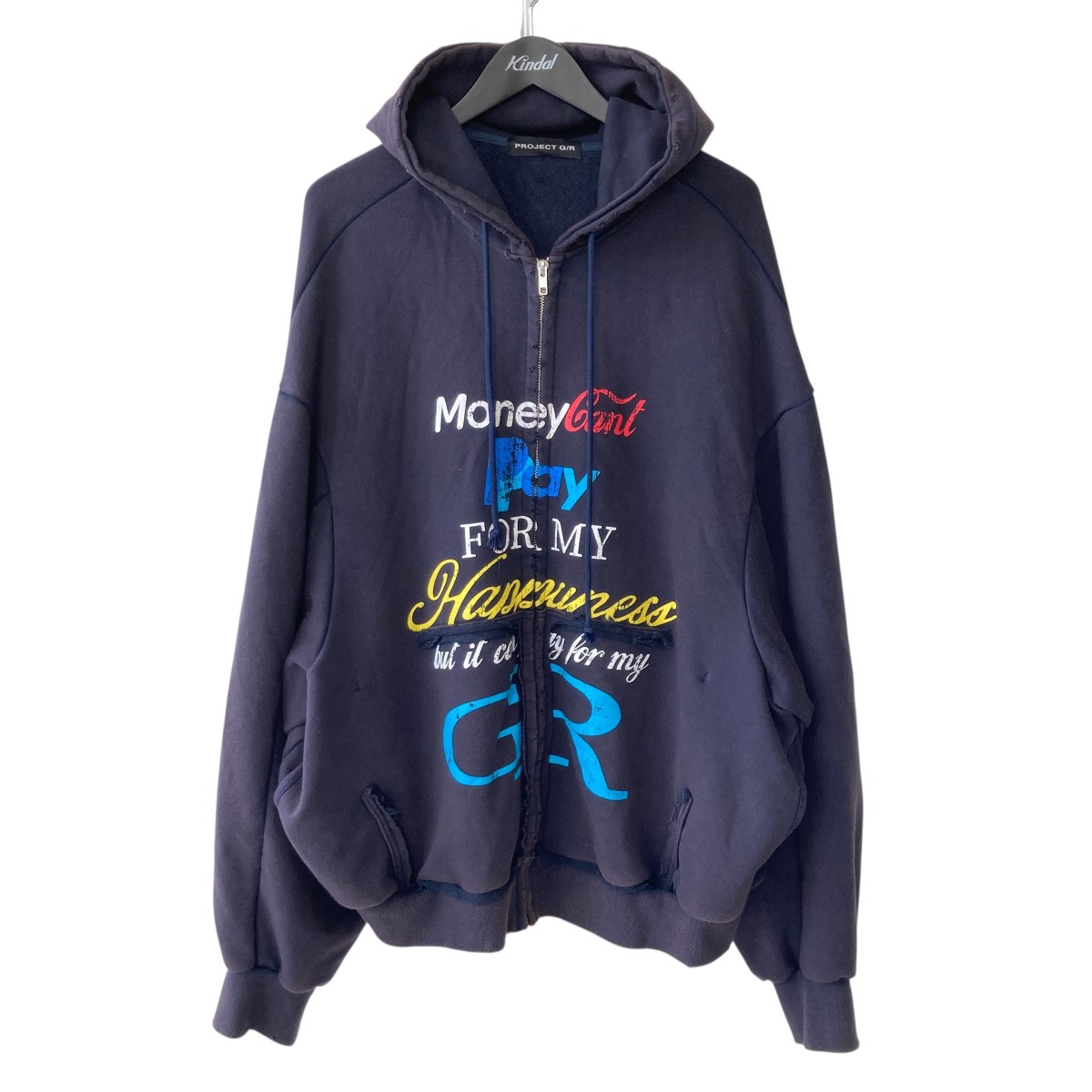 【中古】 PROJECT G／R HappinessZiphoodie ジップパーカー ネイビー サイズ：1 【価格見直し】