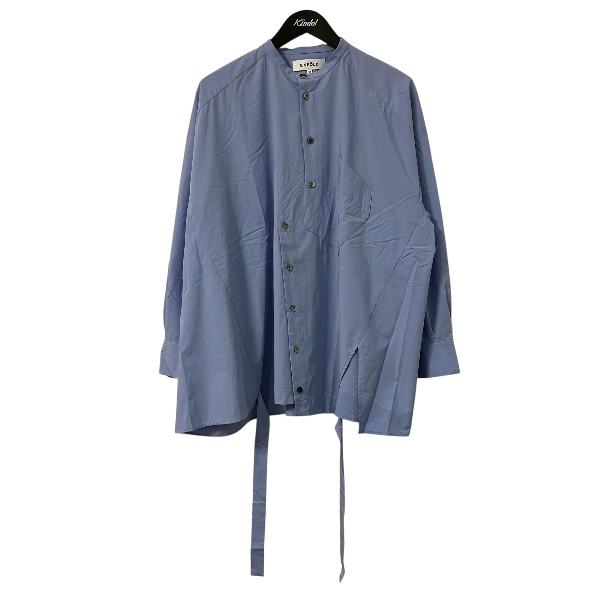 【中古】 ENFOLD 25SS WIDE BOX SHIRT スタンドカラーフレアシャツ 300IS230 0461 スカイブルー サイズ:38 【180326】(エンフォルド)