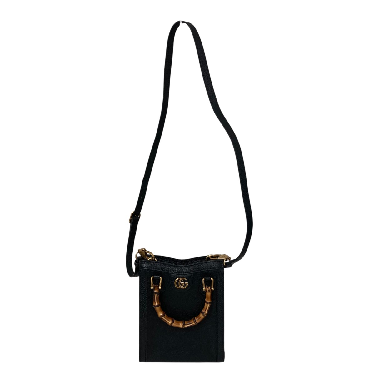 【中古】 GUCCI　 グッチ ダイアナ ミニ トートバッグ 2WAYバッグ ブラック 【180326】（グッチ）