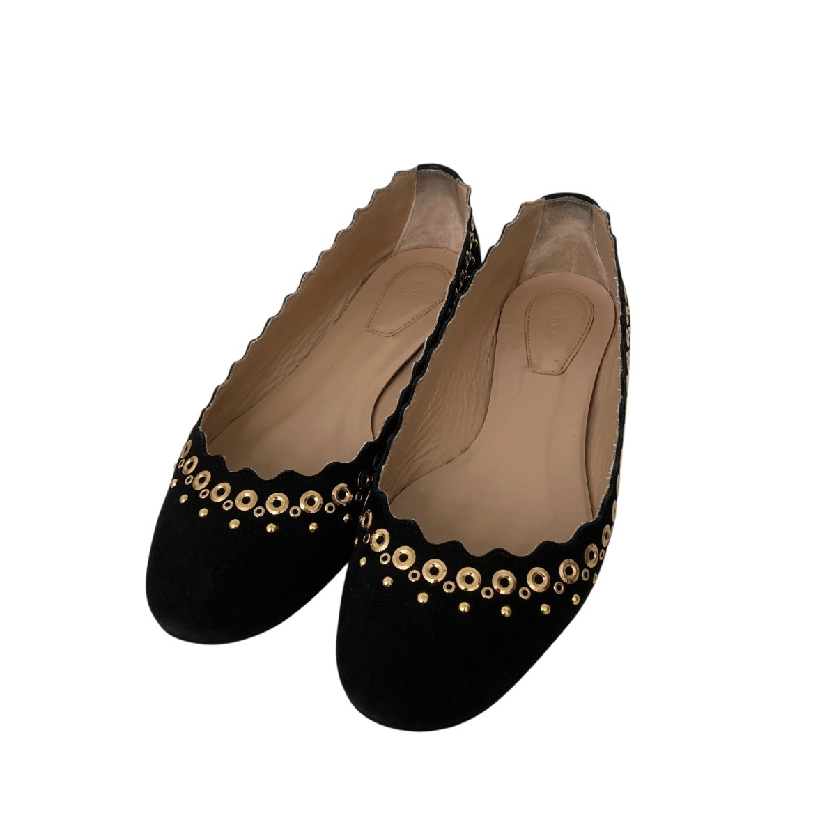 【中古】Chloe Lauren スカラップ バレエパンプス 032055 ブラック サイズ：35 1/2(22.5~23.5cm相当) 【180326】（クロエ）