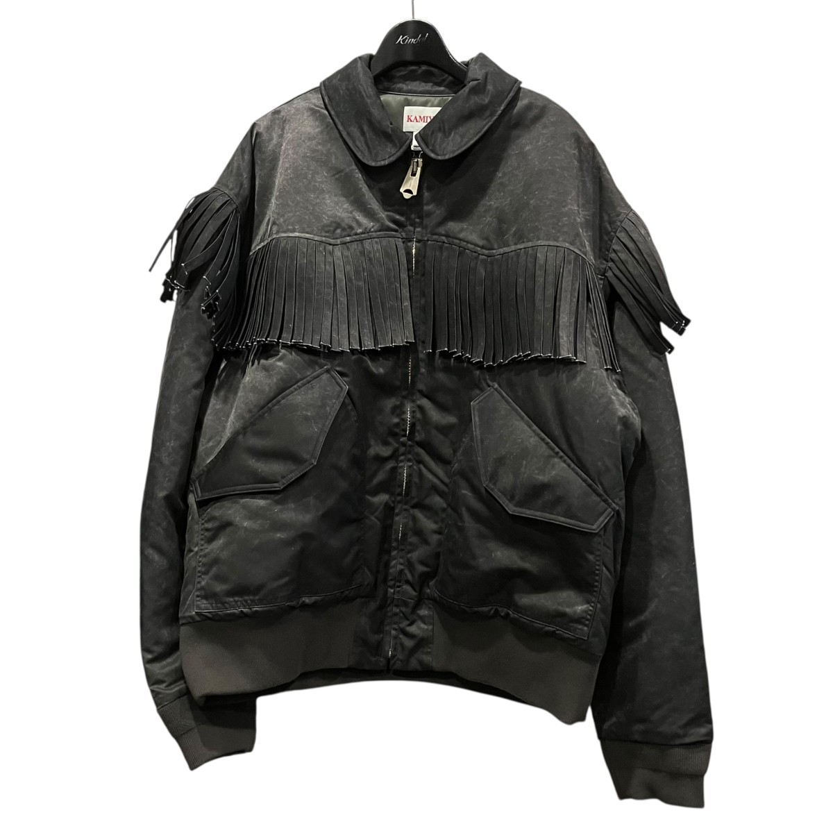【中古】 KAMIYA　 Washed Nylon Flight Jacket ウエスタンフライトジャケット G15BL041-0 ブラック サイズ：L 【180326】（カミヤ）