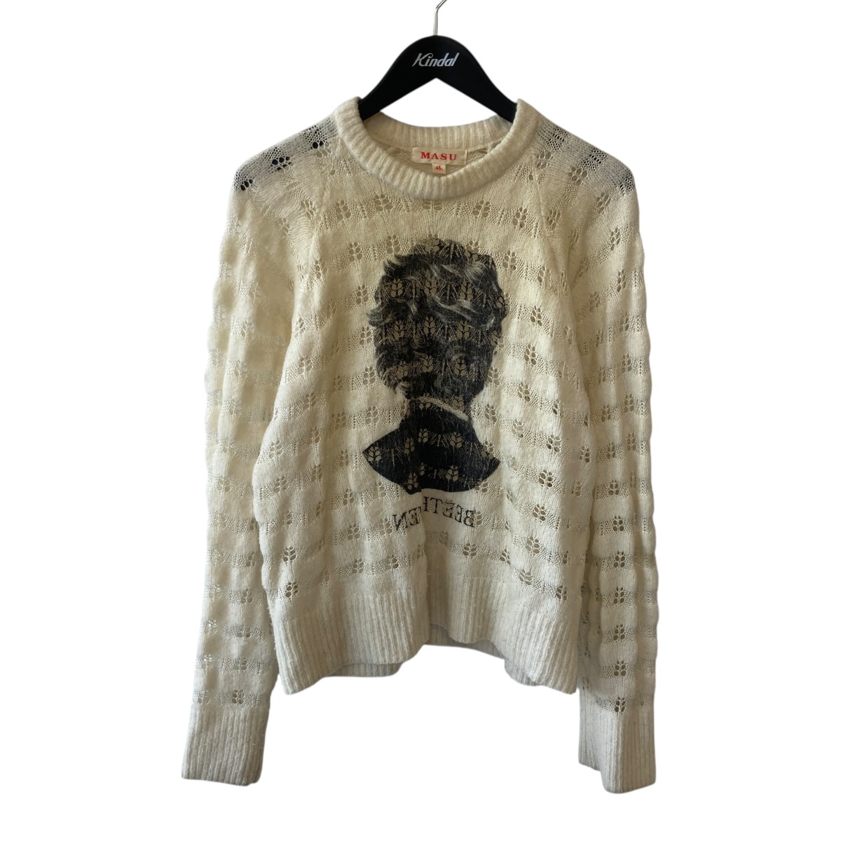 【中古】\u003cBR\u003eMASU\u003cBR\u003e22AW REVERSE BEETHOVEN SWEATER 編み物 MVFW-KN0122 ベージュ 大きさ：46\u003cBR\u003e【必要経費思いかえす】