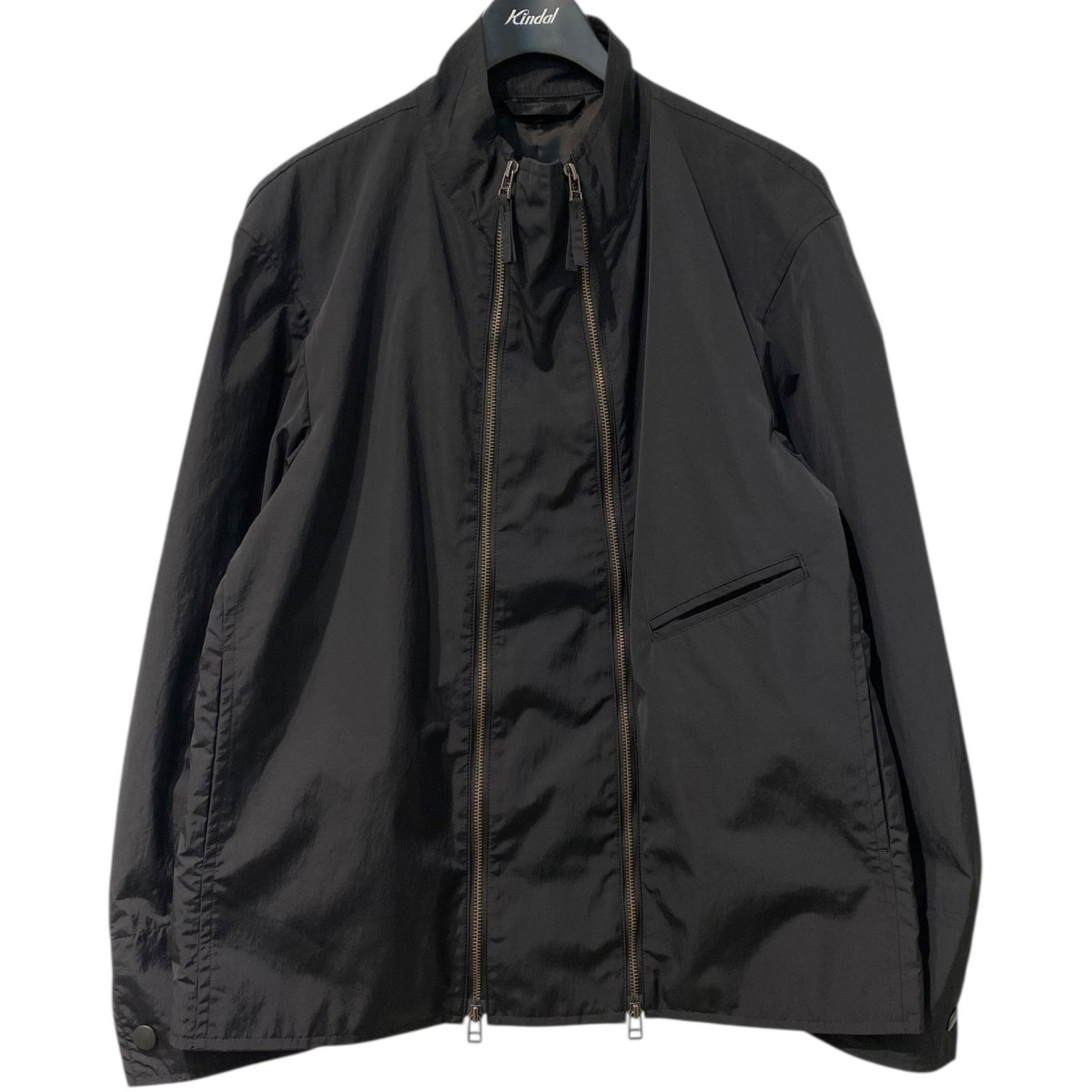 【中古】 UJOH HOMME×STUDIOUS　 別注 DOUBLE ZIP BLOUSONダブルZIPナイロンジャケット ブラック サイズ：4 【180326】（ウジョーオム×ステュディオス）