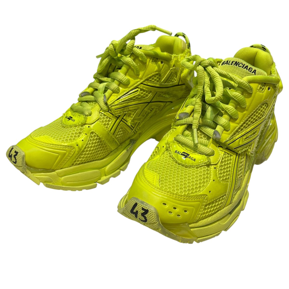 【中古】BALENCIAGA RUNNER スニーカー 677403 ネオン黄色 大きさ：28.5糎 【180326】（バレンシアガ）