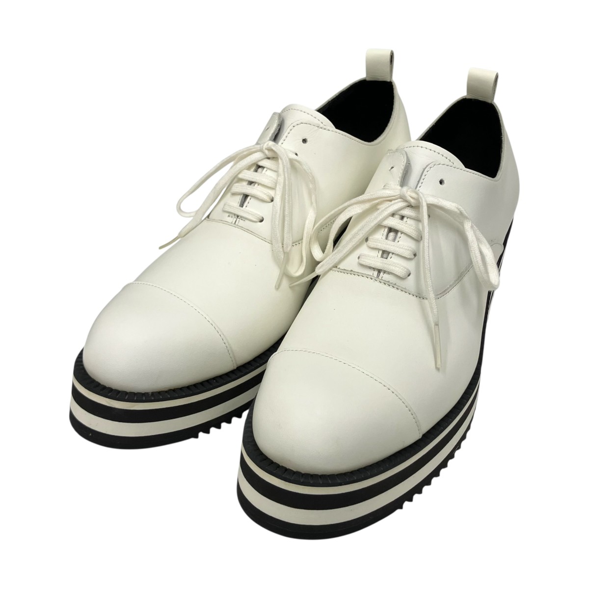 【中古】COMME des GARCONS レザーシューズ GH-K105 ホワイト×ブラック サイズ：24 【190326】（コムデギャルソン）