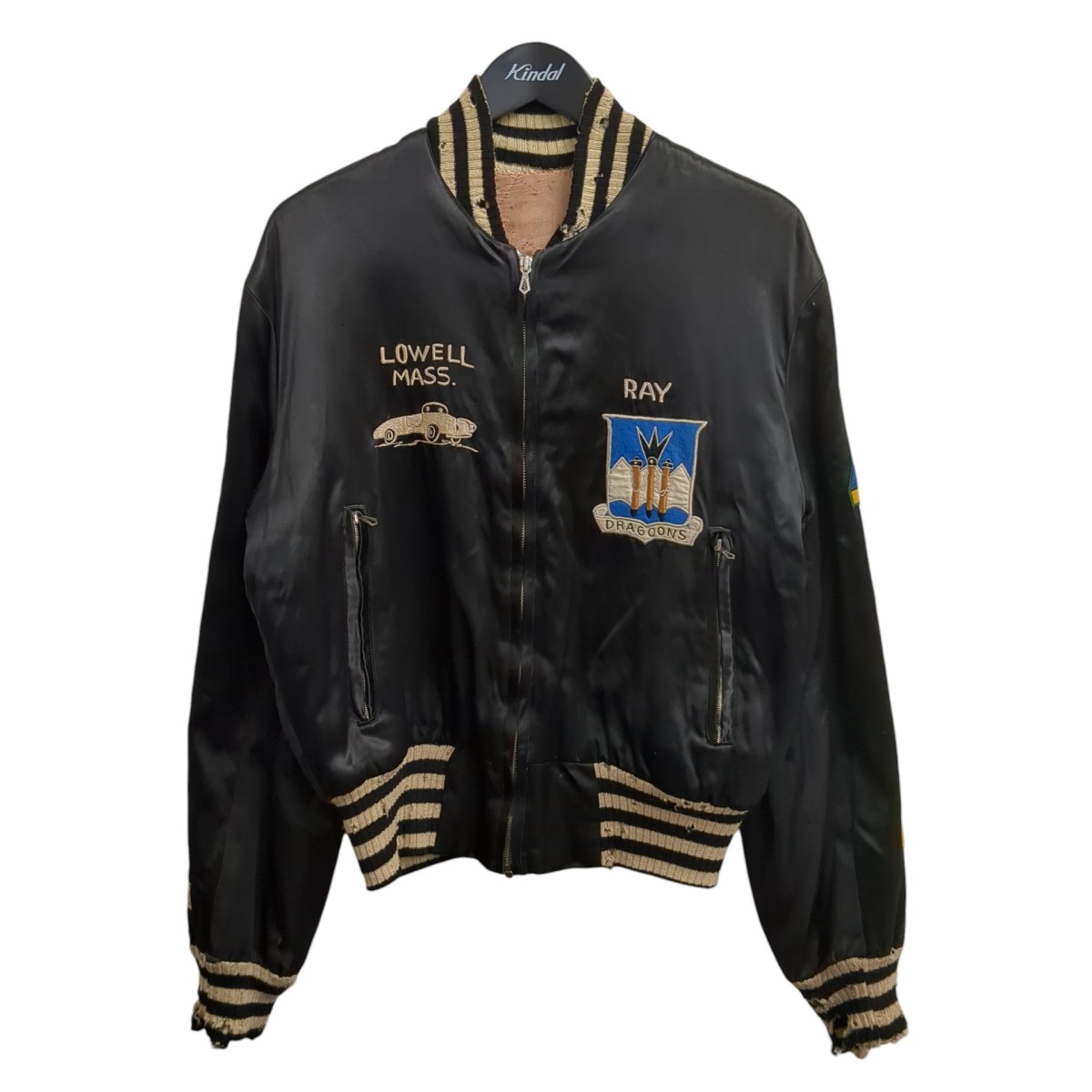 【中古】 VINTAGE　 50s GERMANY スーベニア サテン スカジャン ブラック サイズ：不明 【190326】（ヴィンテージ）
