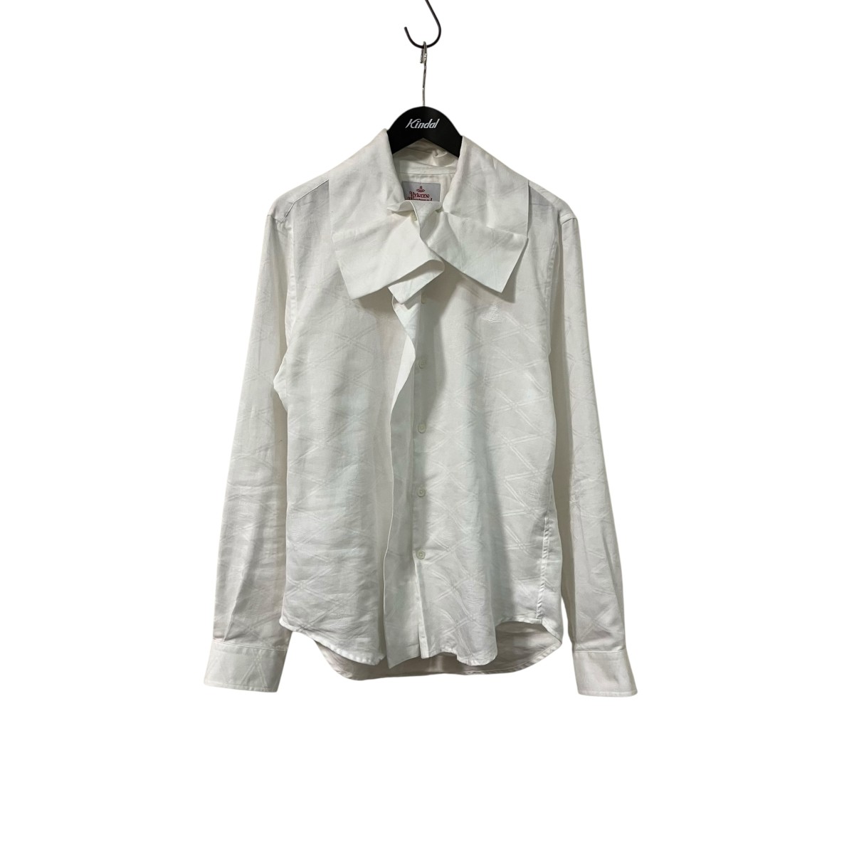 【中古】 Vivienne Westwood man ロゴ刺繍デザインカラーシャツ 26-12-852014 ホワイト サイズ：48 【価格見直し】