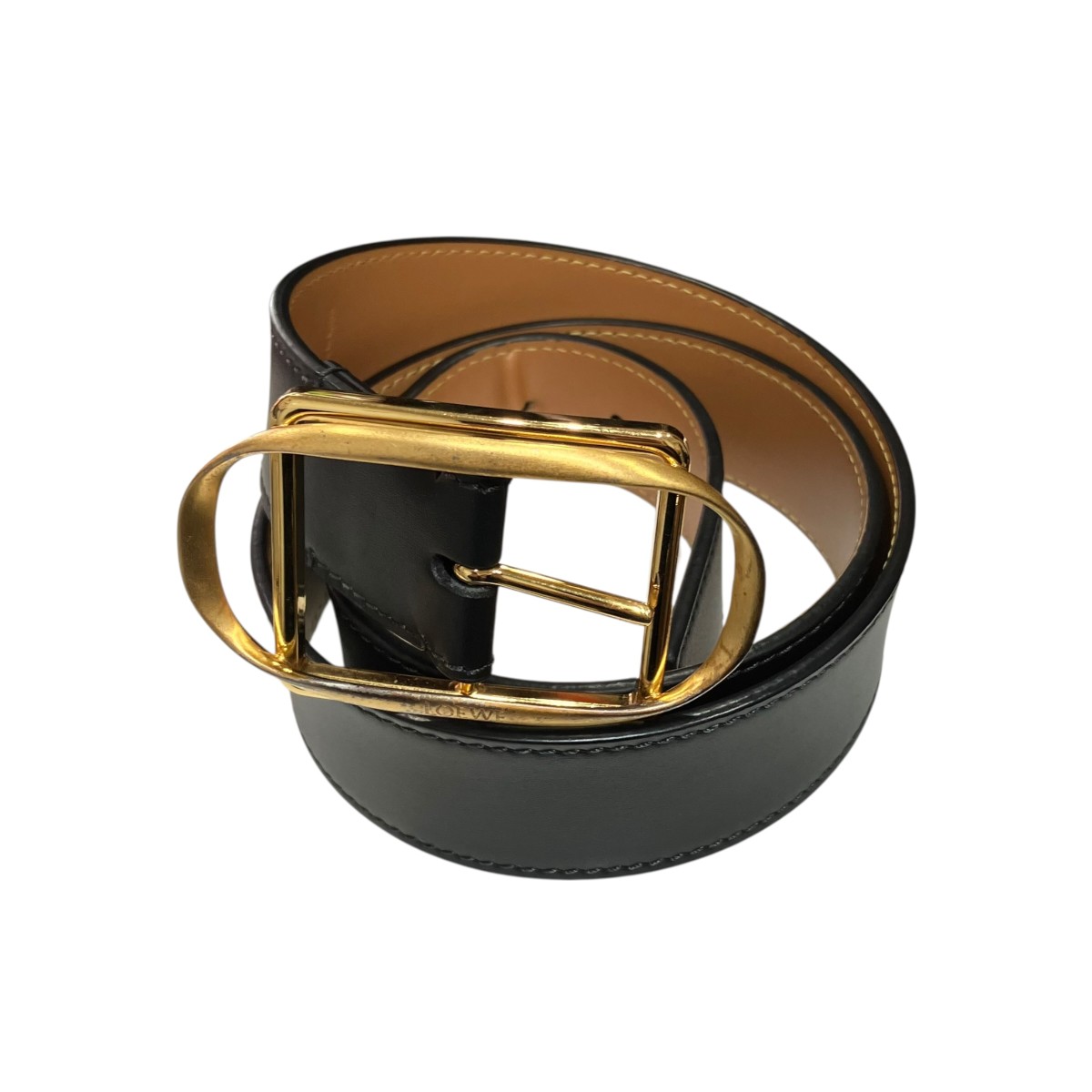 【中古】 LOEWE　 CURVED BUCKLE ベルト ブラック サイズ：85/34 【190326】（ロエベ）
