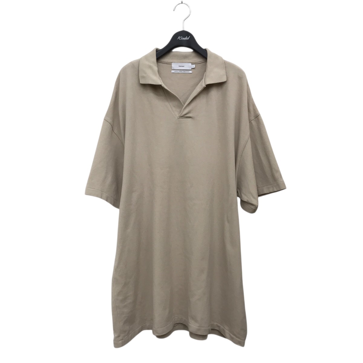 【中古】 Graphpaper　 25SS Cotton Pique Jersey S S Skipper Polo ポロシャツ GU251-70057 ベージュ サイズ：2 【190326】（グラフペーパー）