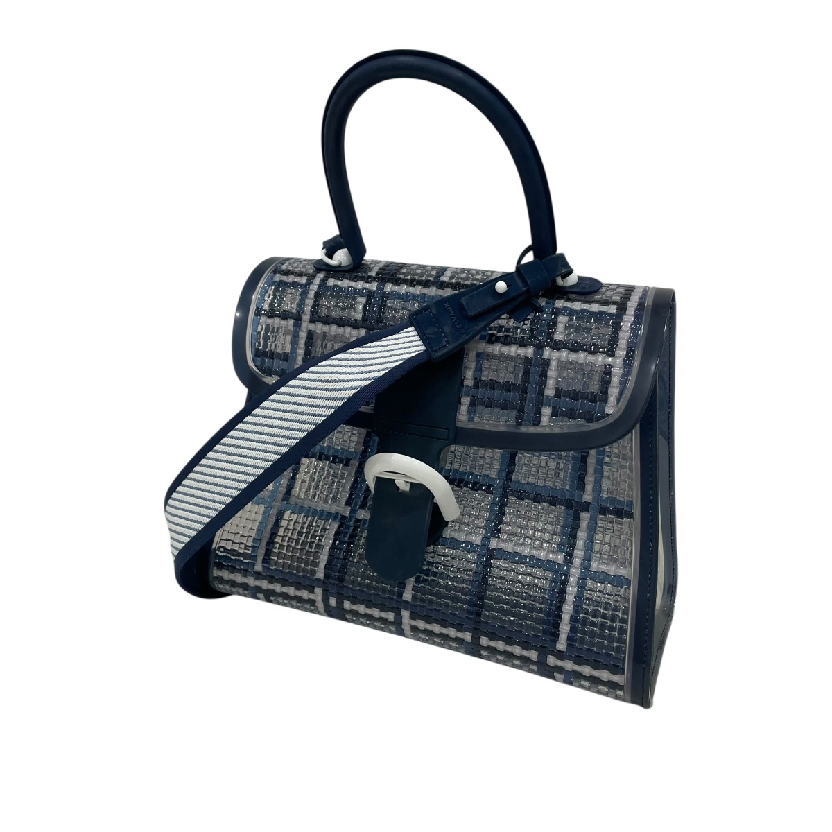 【中古】DELVAUX ブリヨンMM ドジューサー せつ然たる   ショルダーバッグ 青碧×白いこと 【240526】（デルヴォー）