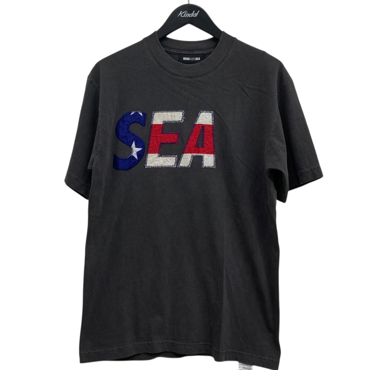 【中古】 WIND AND SEA×MINDSEEKER 25SS USAロゴTシャツ チャコールグレー サイズ:S 【200326】(ウィンダンシー×マインドシーカー)
