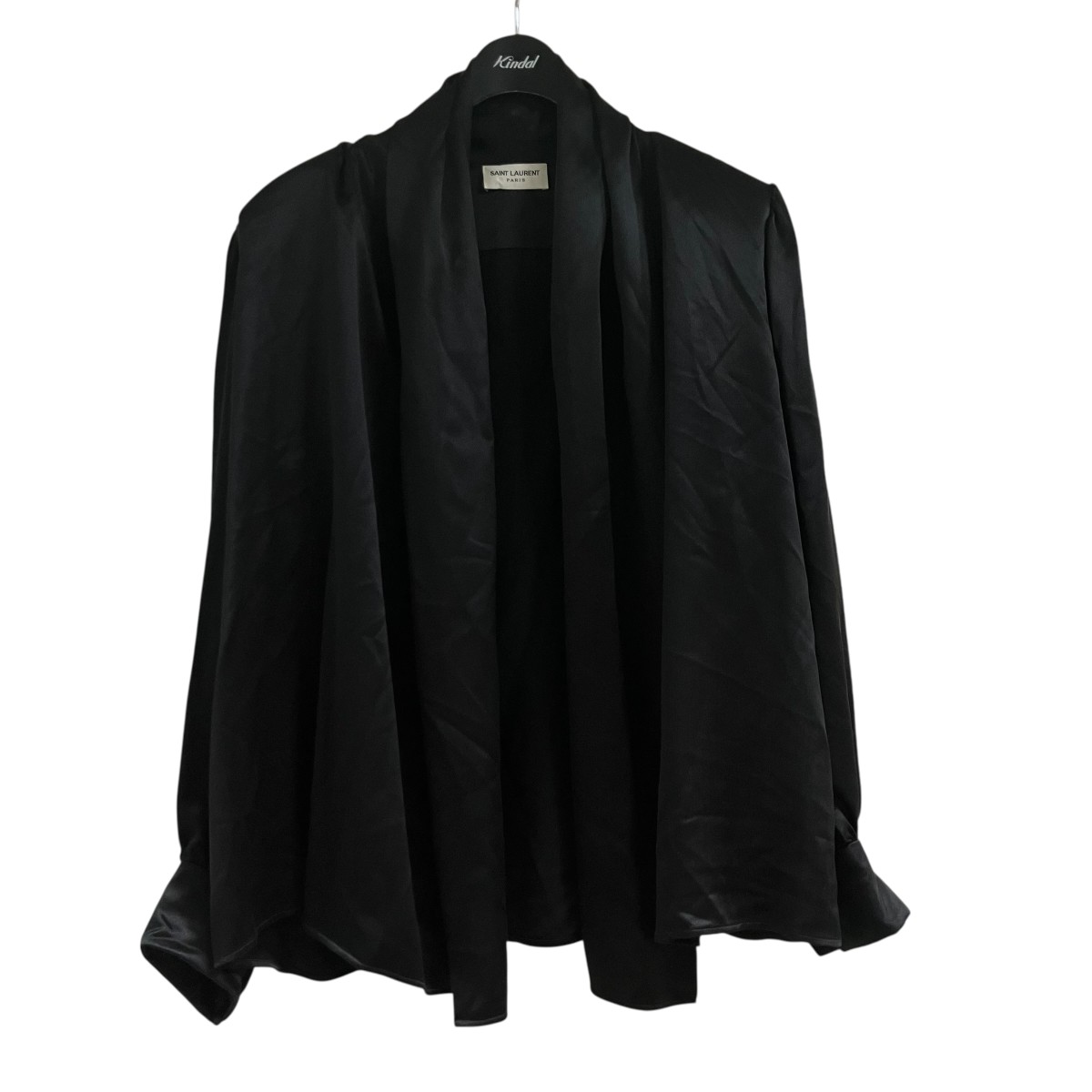 【中古】\u003cBR\u003eSaint Laurent Paris\u003cBR\u003eシルクショールカラーガウン 黒いこと 大きさ：L\u003cBR\u003e【通貨価値思いなおす】