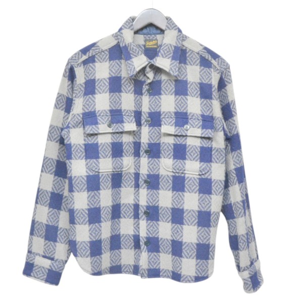 【中古】 TENDERLOIN　 T-BUFFALO CPO SHIRT JACKET　バッファローチェックCPOシャツジャケット グレー×ブルー サイズ：S 【200326】（テンダーロイン）