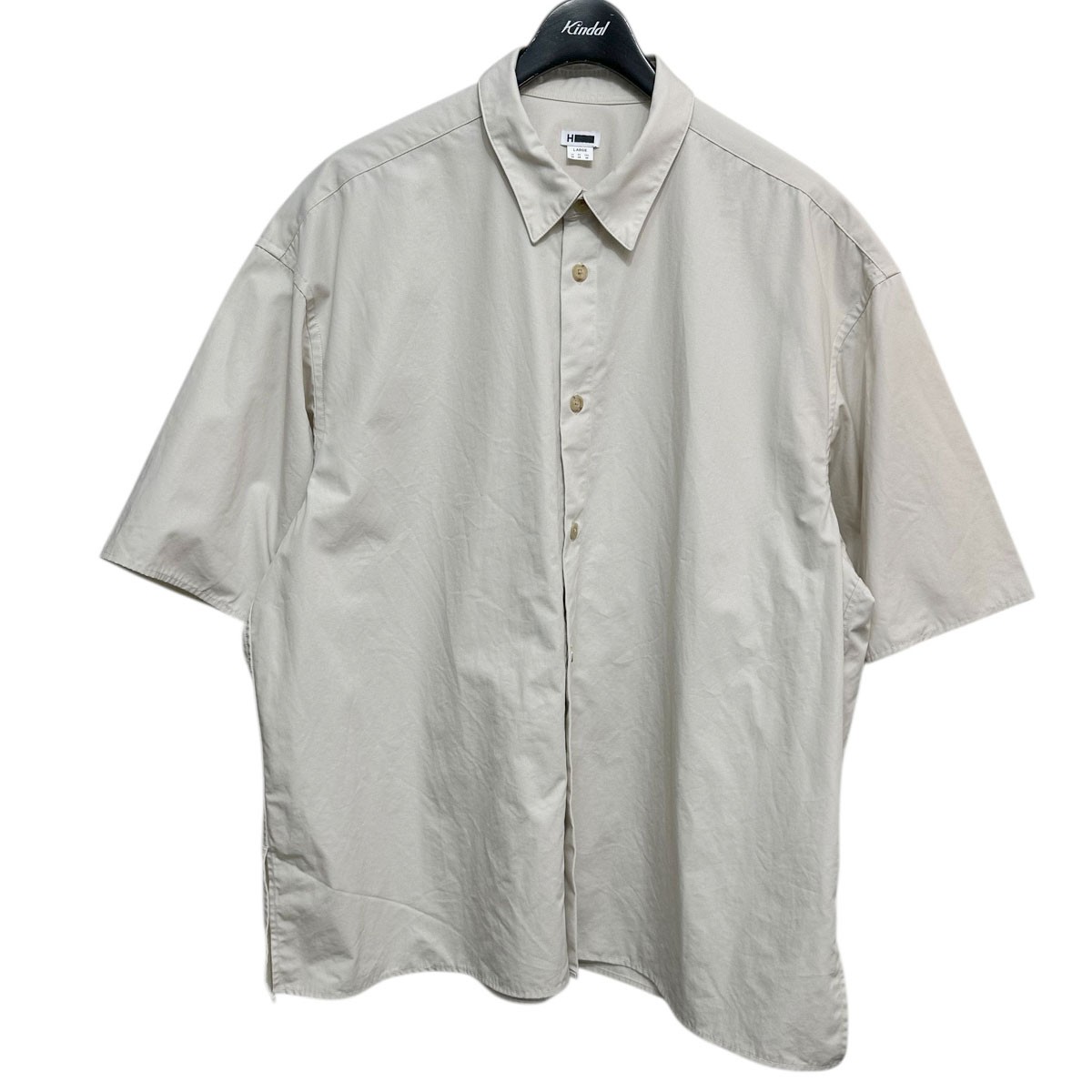 【中古】H BEAUTY＆YOUTH ウェザークロススクエアカットショートスリーブシャツ 半袖プルオーバー 1216-149-3166 象牙色 大きさ：48 【200326】（エイチビューティアンドユース）
