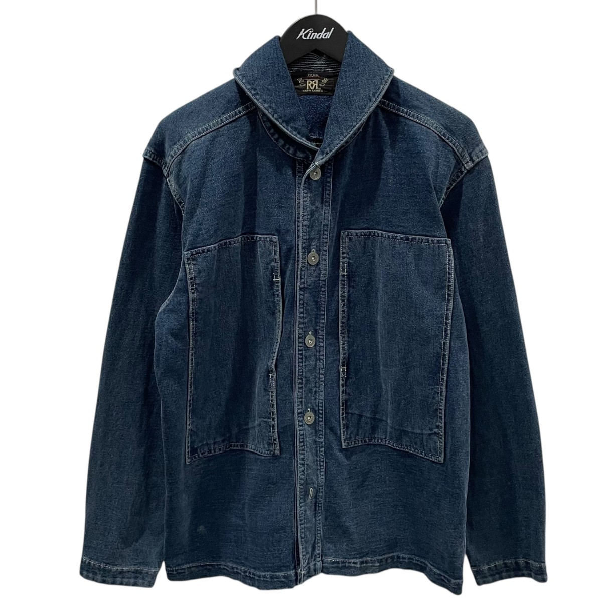 【中古】 RRL　 ラウンドカラーインディゴ染めジャージージャケット JERSEY DECK JACKET ジャージー デッキ ジャケット 782733454001 インディゴ サイズ：M 【200326】（ダブルアールエル）