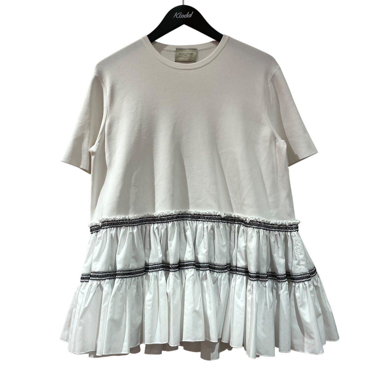 【中古】 UNITED ARROWS　 半袖ワンピース 1518-183-1906 ホワイト サイズ：Free 【200326】（ユナイテッドアローズ）