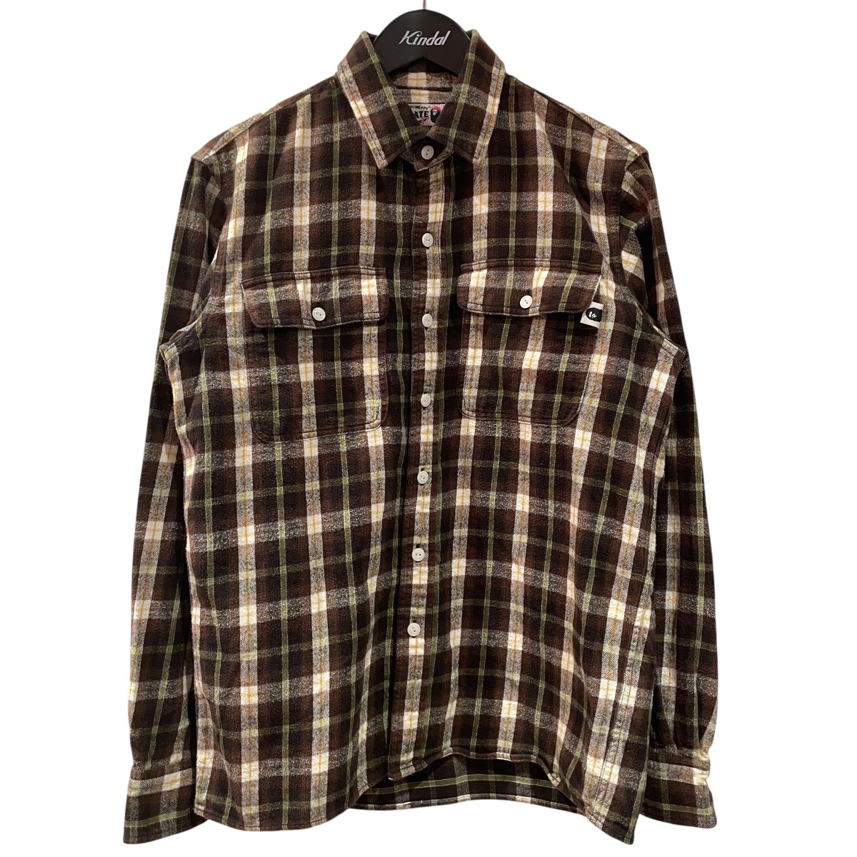 【中古】 A BATHING APE　 チェックネルシャツ 4860-131-009 ブラウン サイズ：M 【200326】（アベイシングエイプ） 7,190円