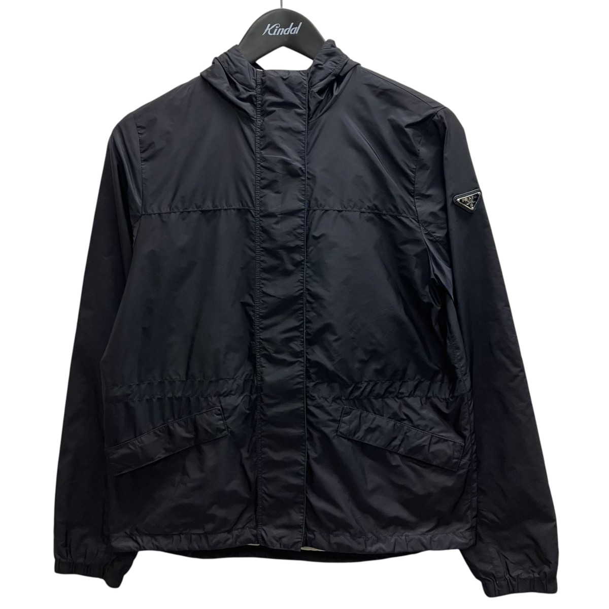 【中古】 PRADA　 ジップジャケット ブラック×グリーン サイズ：36 【210326】（プラダ）