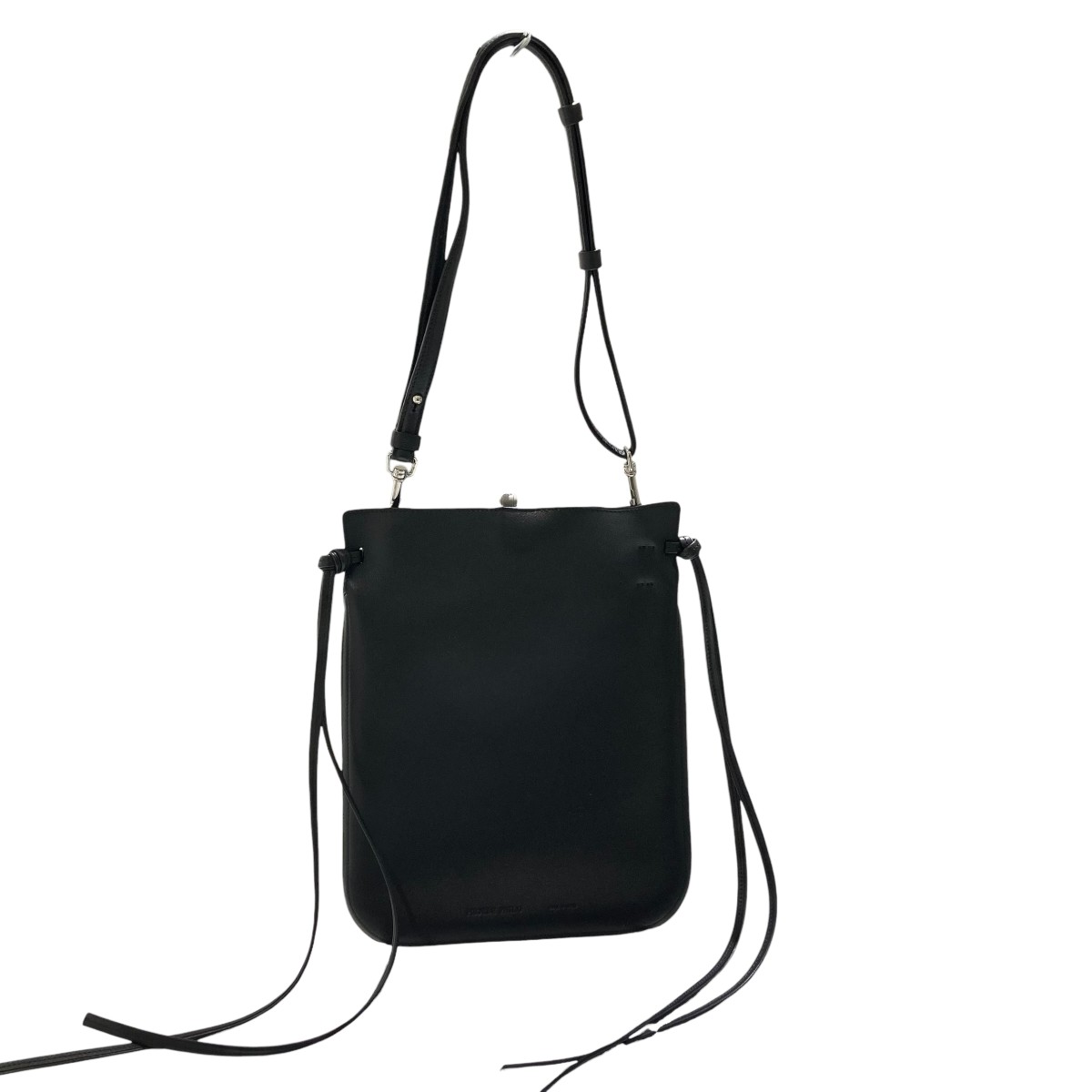 【中古】PHOEBE PHILO GIG TIE POUCH なめし革御徒面子 AB18 LT0087 900BK-S 黒いこと 【210326】（フィービー・ファイロ）