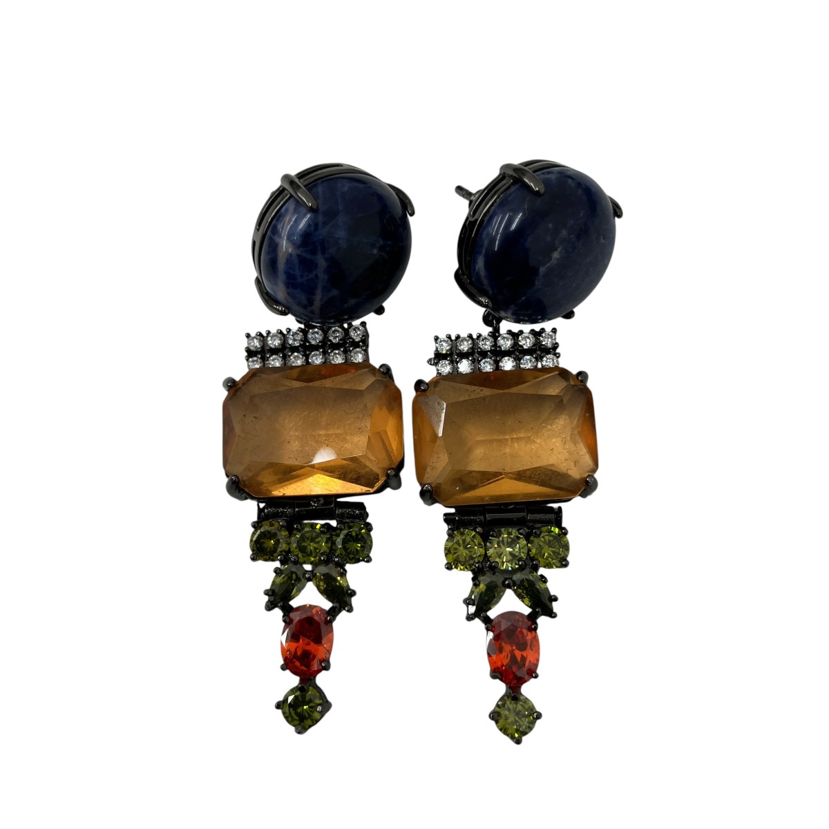 【中古】 MOSSELLIANI ROMA　 ストーンピアス マルチ 【210326】（イオッセリアーニ・ローマ）