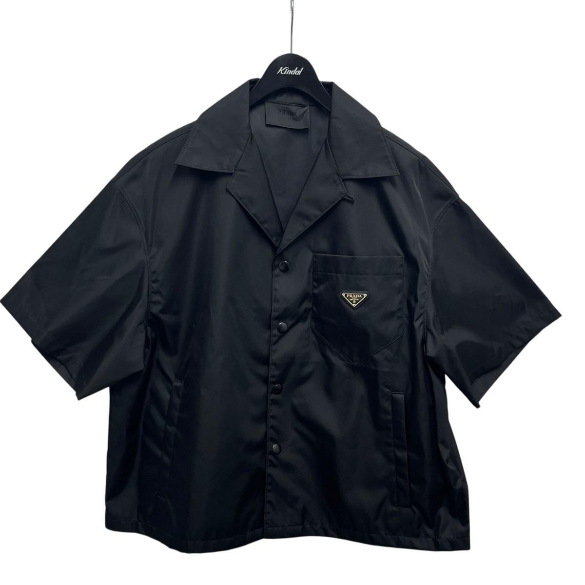 【中古】PRADA Re-Nylon short-sleeved shirt SC449 黒いこと 大きさ：M 【210326】（プラダ）