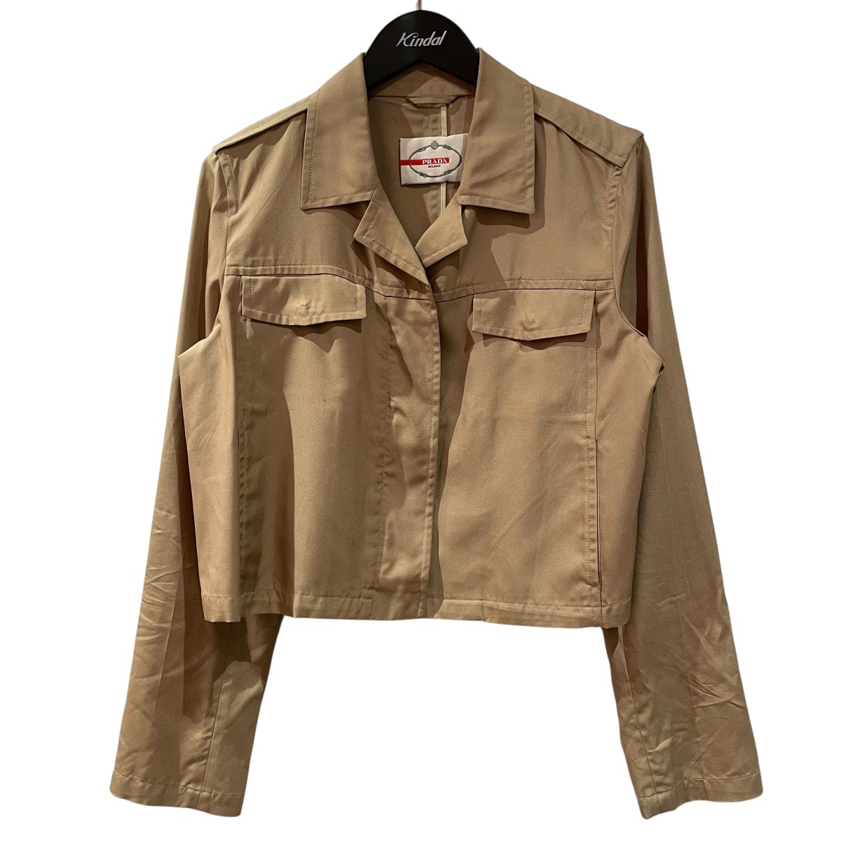 【中古】 PRADA 短丈シャツ 290418 ブラウン サイズ：42 【価格見直し】