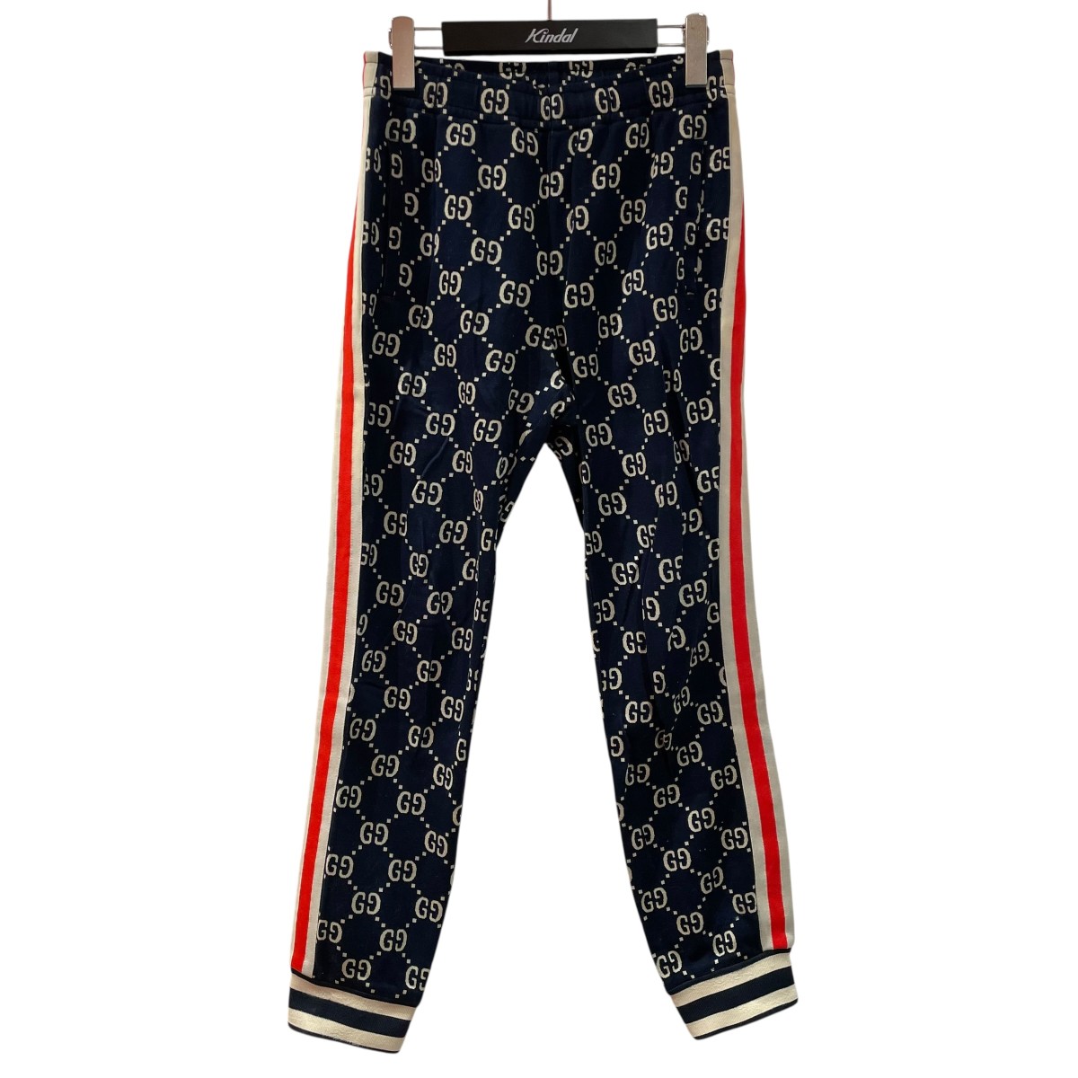 【中古】 GUCCI　 GGジャカード ジョギングパンツ ジャージ トラックパンツ 496920 ネイビー サイズ：XS 【210326】（グッチ）