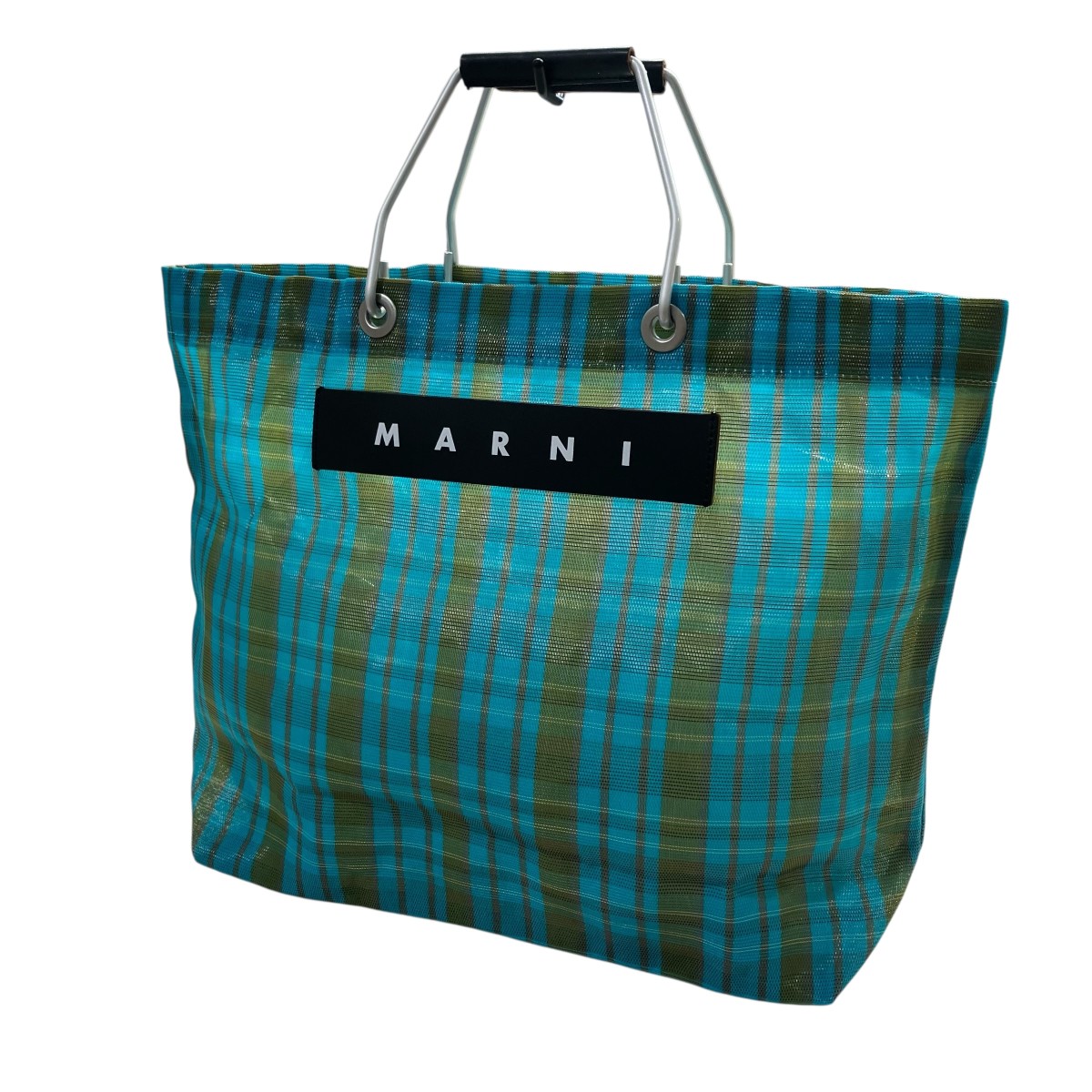 【中古】MARNI フラワーカフェストライプバッグ トートバッグ マルチ色合い 大きさ：書きとどめるなし 【210326】（マルニ）