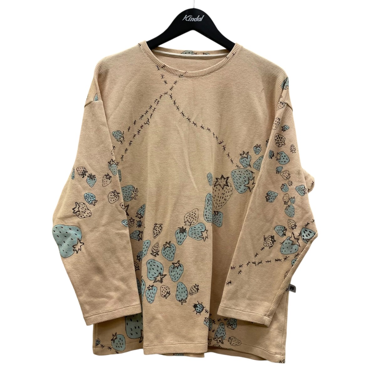 【中古】 Juana de Arco　 いちご アリ ワッフル素材 長袖Tシャツ ロングスリーブカットソー ベージュ サイズ：M 【210326】（ホォアナ デ アルコ）