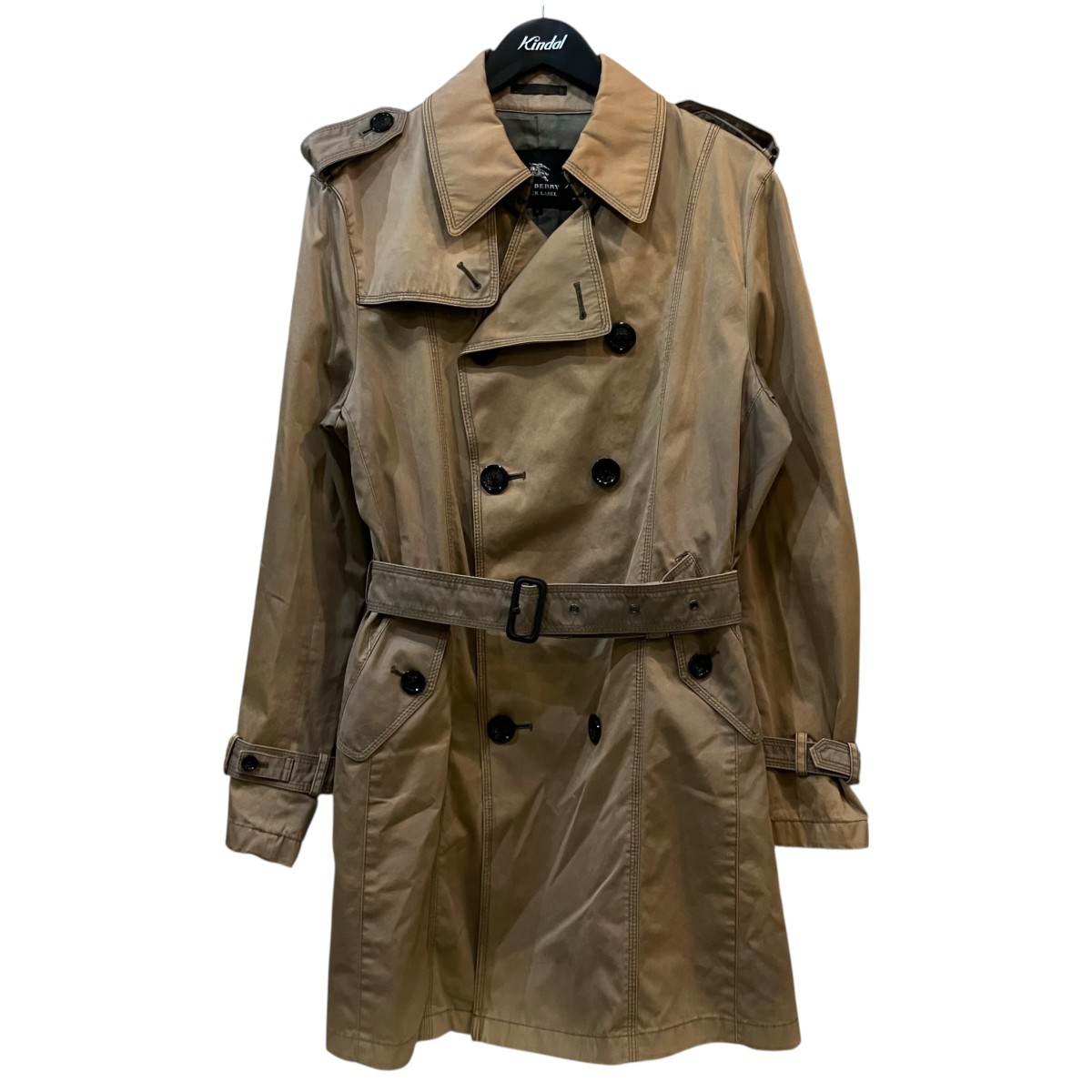 【中古】 BURBERRY BLACK LABEL トレンチコート BMA46 306 44 ブラウン×グレー サイズ：L 【価格見直し】