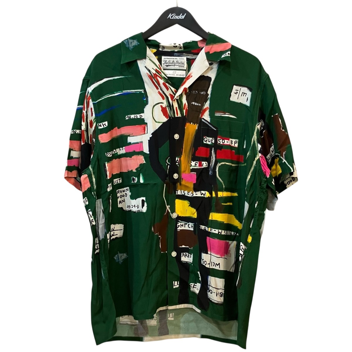 【中古】 WACKO MARIA×JEAN-MICHEL　 半袖ハワイアンシャツ グリーン サイズ：L 【220326】（ワコマリア×ジャン ミッシェル）