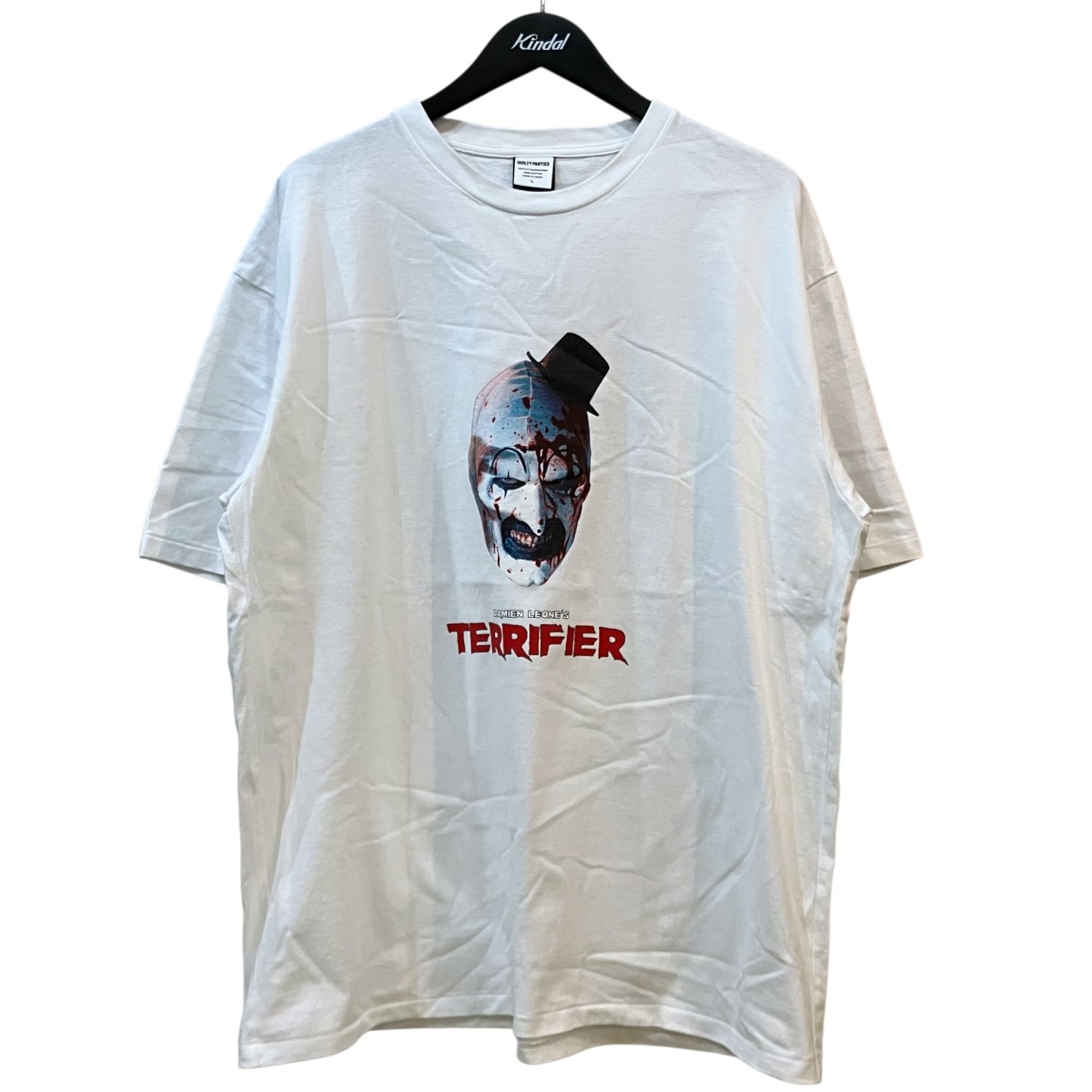 【中古】 WACKO MARIA×TERRIFIER　 25AW 「WASHED HEAVY WEIGHT CREW NECK T-SHIRT ( TYPE-2 )」 プリントTシャツ ホワイト サイズ：L 【220326】（ワコマリア×テリファー）