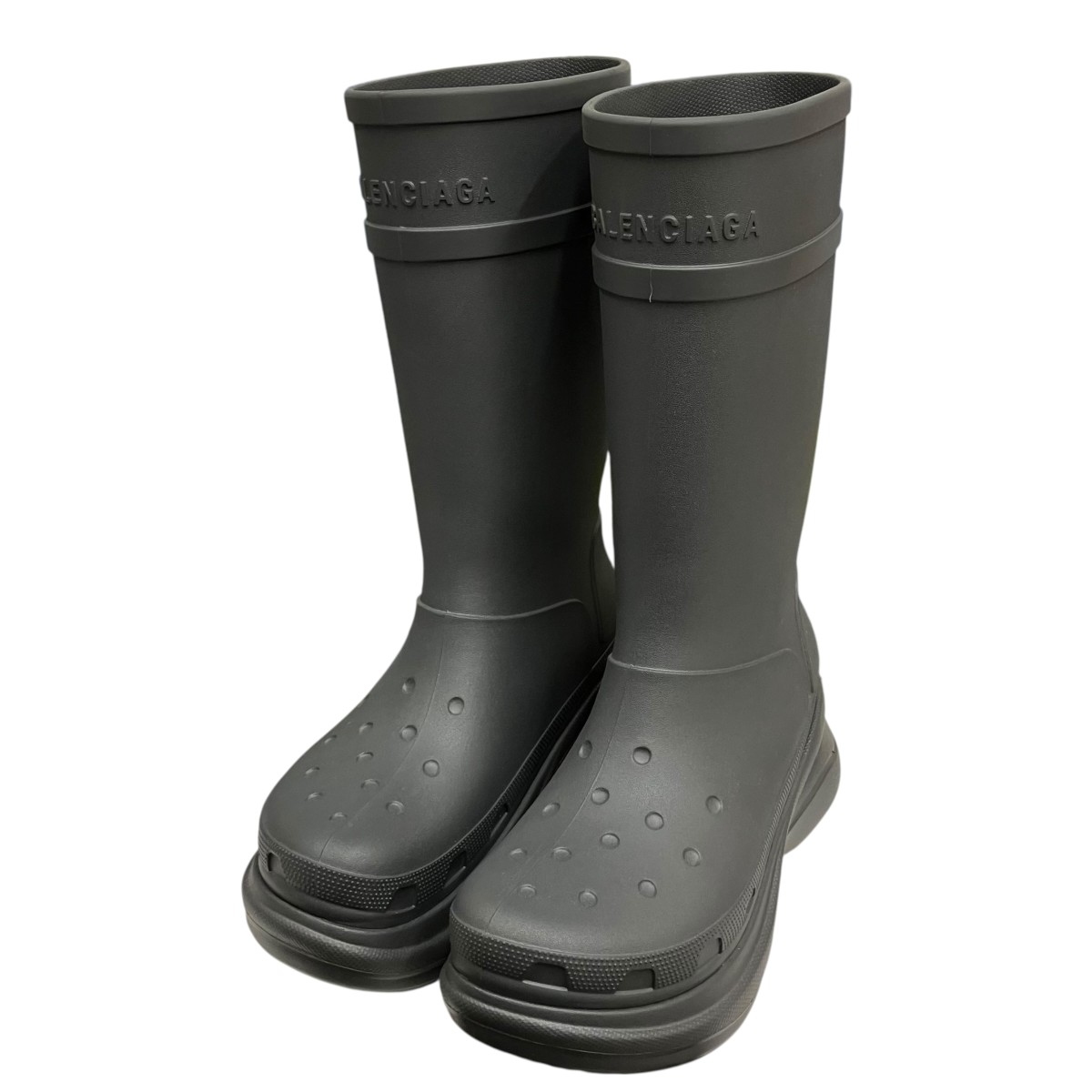 【中古】 BALENCIAGA×crocs　 ロングブーツ グレー サイズ：43(約26.5cm) 【220326】（バレンシアガ×クロックス）