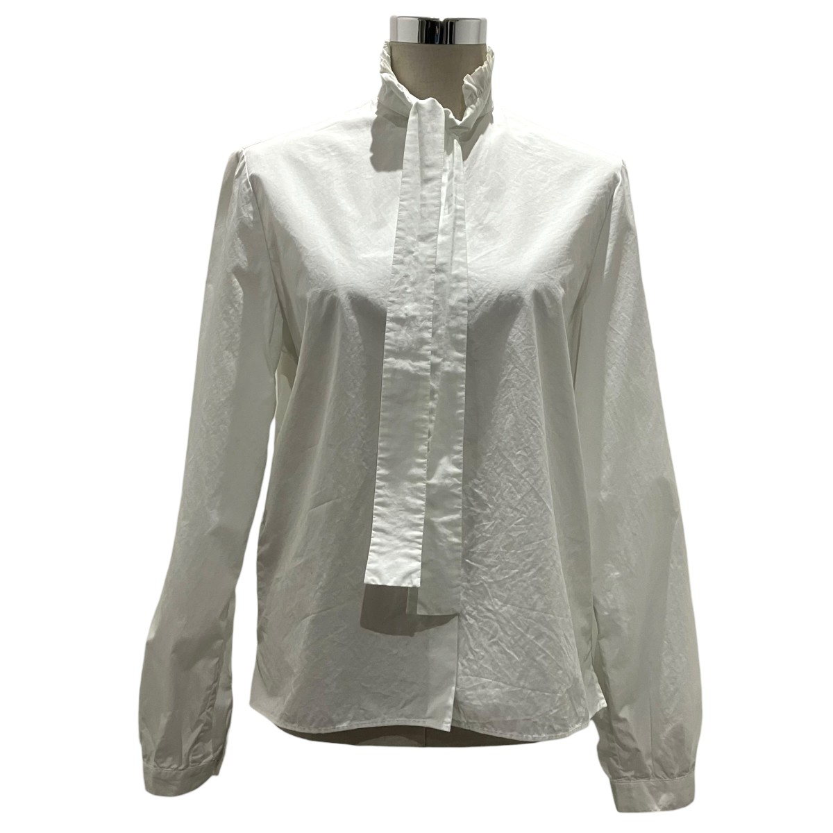 【中古】 GUCCI　 ボウタイブラウス 596993 ホワイト サイズ：36 【220326】（グッチ）
