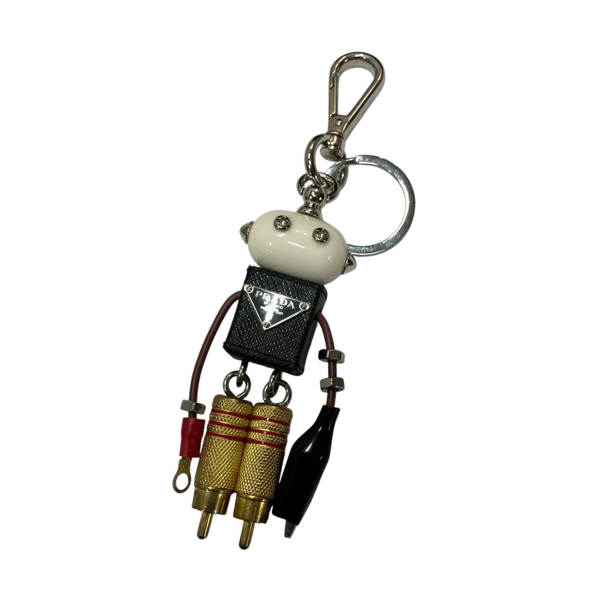 【中古】 PRADA キーホルダー ブラック×マルチカラー サイズ:- 【220326】(プラダ)