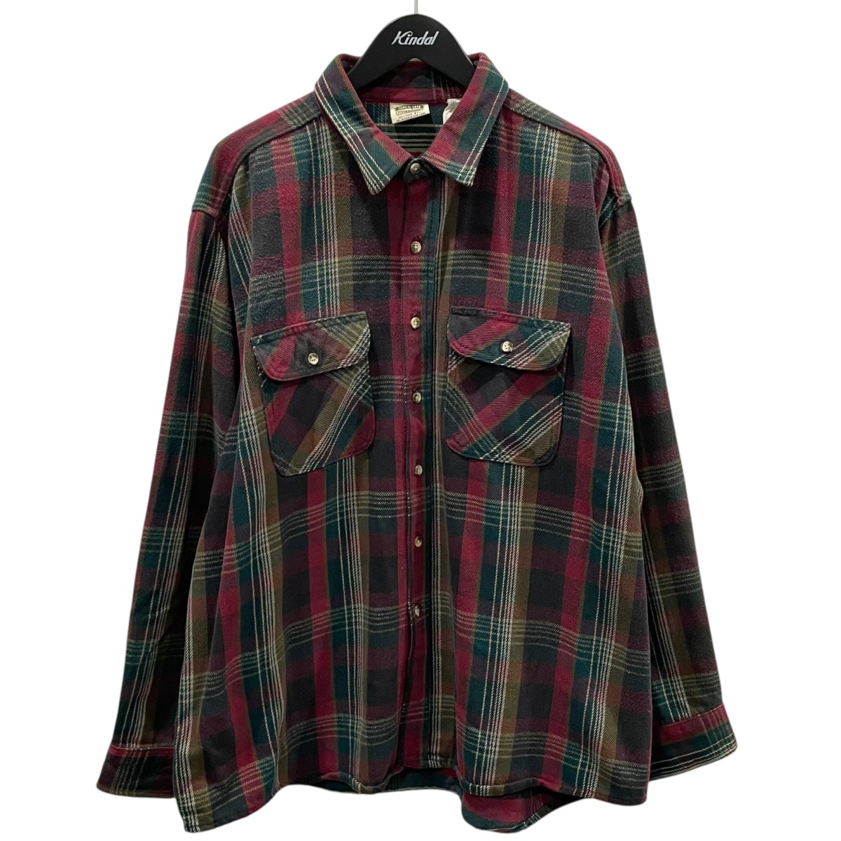 【中古】 FIVE BROTHER　 90s チェック柄シャツ レッド・グリーン他 サイズ：2XL 【230326】（ファイブブラザー）