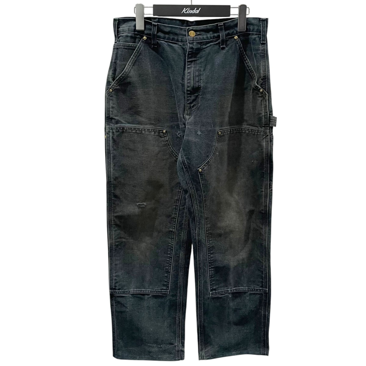 【中古】 CarHartt　 ダブルニーパンツ Loose Fit Firm Duck Double-Front Utility Work Pant ルーズフィット ファームダック ダブルフロントユーティリティワークパンツ B01 ブラック サイズ：32×32 【230326】（カーハート）