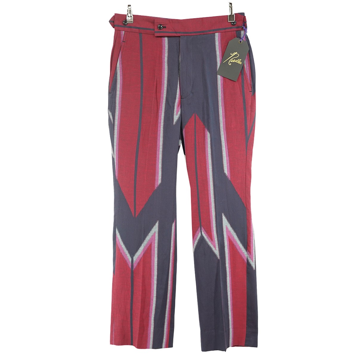 【中古】 Needles　 23SS Side Tab Trouser ? C／L Kimono Jq． サイドタブ キモノ 着物 パンツ レッド サイズ：S 【220326】（ニードルズ）