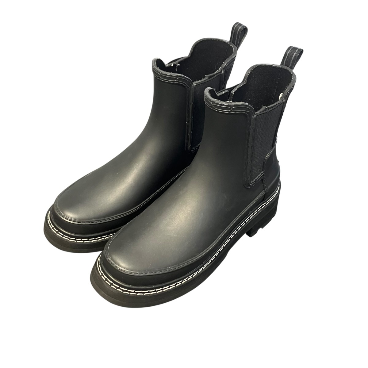 【中古】 HUNTER　 W REFINED CHELSEA STITCH DETAIL BOOTS レインブーツ wfs100rma ブラック サイズ：37(23~23.5cm位） 【230326】（ハンター）