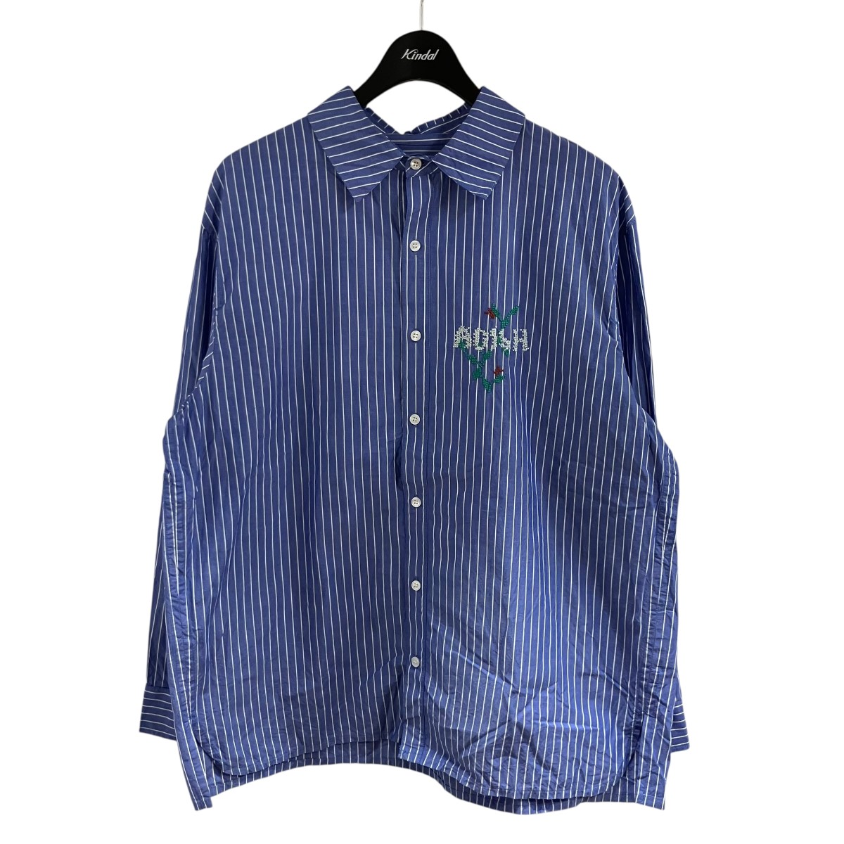 【中古】 ADISH　 ストライプシャツ ブルー×ホワイト サイズ：S 【230326】（アディッシュ）