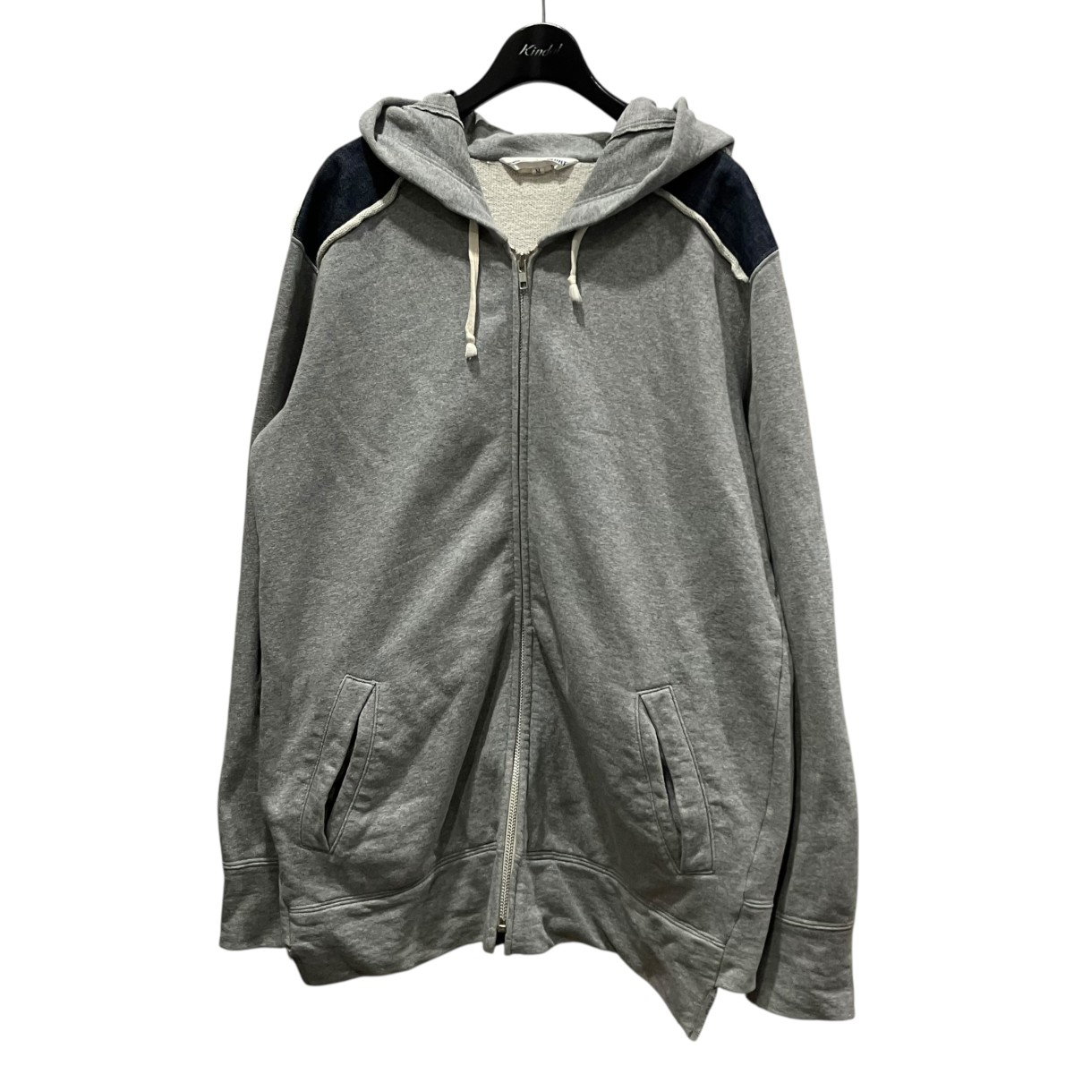 【中古】 COMME des GARCONS SHIRT　 デニムドッキングパーカー グレー サイズ：M 【230326】（コムデギャルソンシャツ）