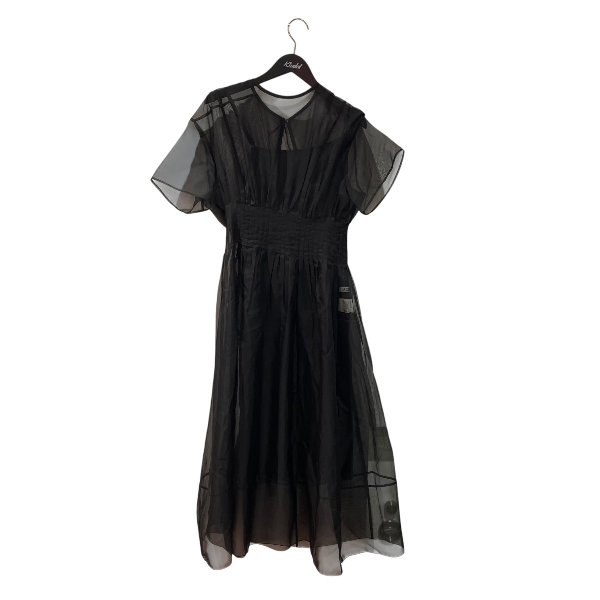 【中古】 LE CIEL BLEU　 インナー付属 Sheer Gathered Waist Dress シアードレス 27S65514 ブラック サイズ：38 【230326】（ルシェルブルー）