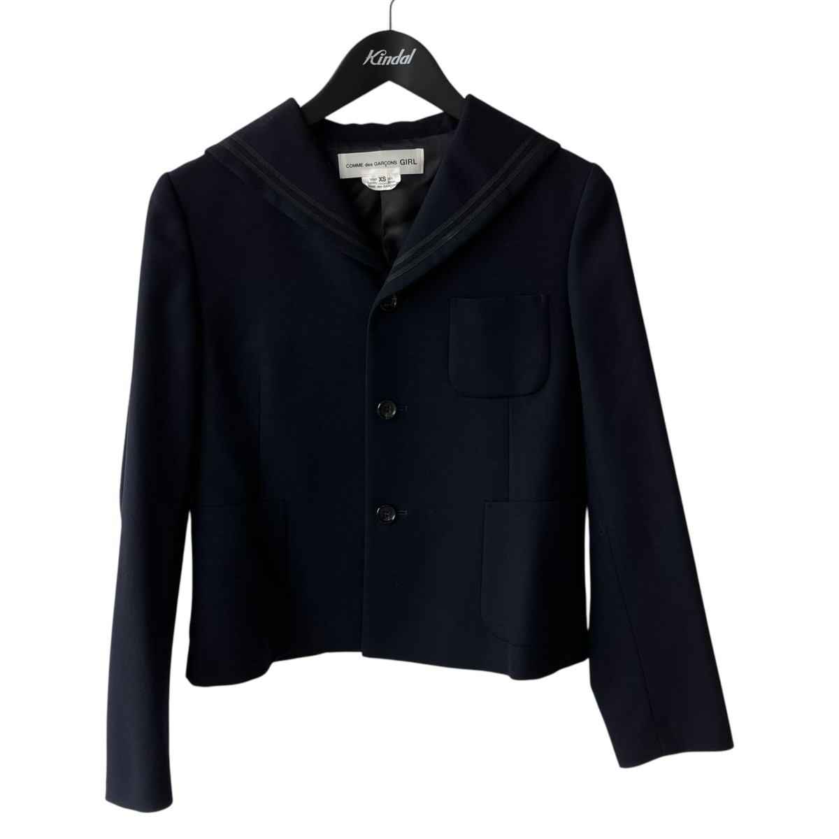 【中古】 COMME des GARCONS GIRL　 ジャケット NM-J001 ネイビー サイズ：XS 【240326】（コムデギャルソンガール）