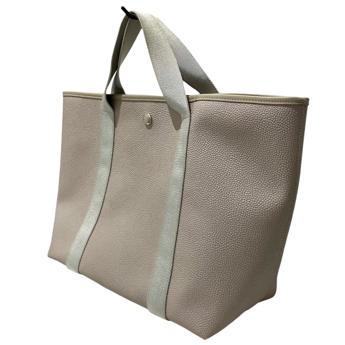 【中古】 Herve Chapelier　 トートバッグ 615G グレージュ×シルバー 【240326】（エルベシャプリエ）