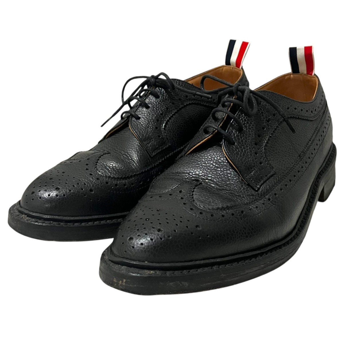 【中古】Thom Browne ウィングチップレザーシューズ 黒いこと 大きさ：US7.5 【240326】（トム・赤銅色）