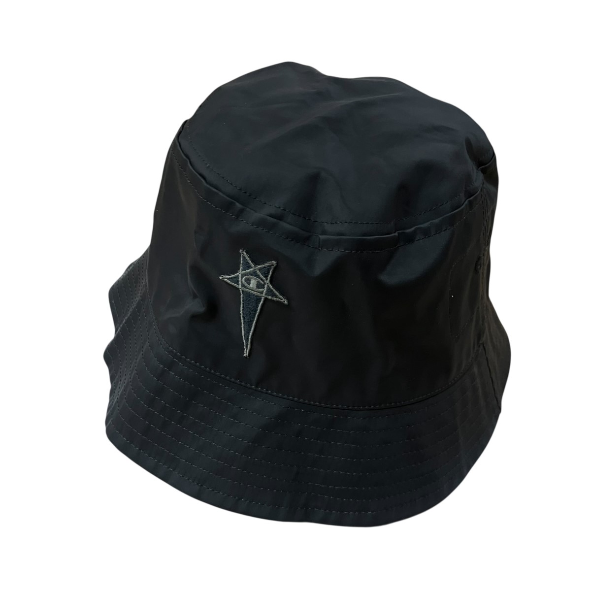 【中古】 RICK OWENS×Champion　 バケットハット ブラック サイズ：XL 【240326】（リックオウエンス×チャンピオン）